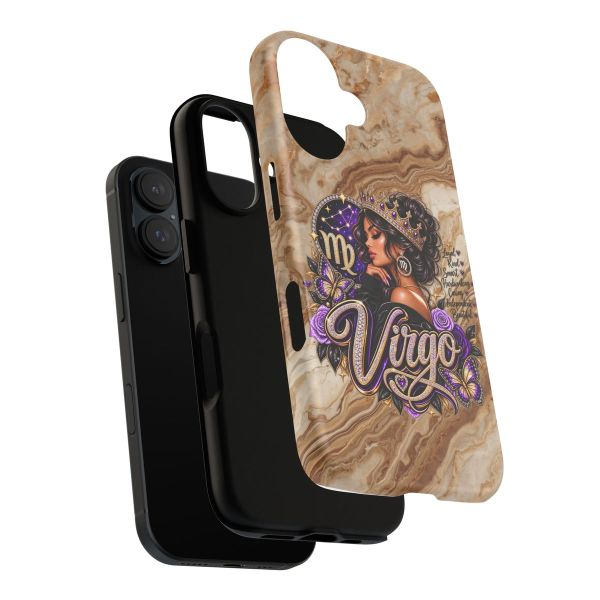 Virgo Zodiac Phone Case — Elegant Marble Astrological Design