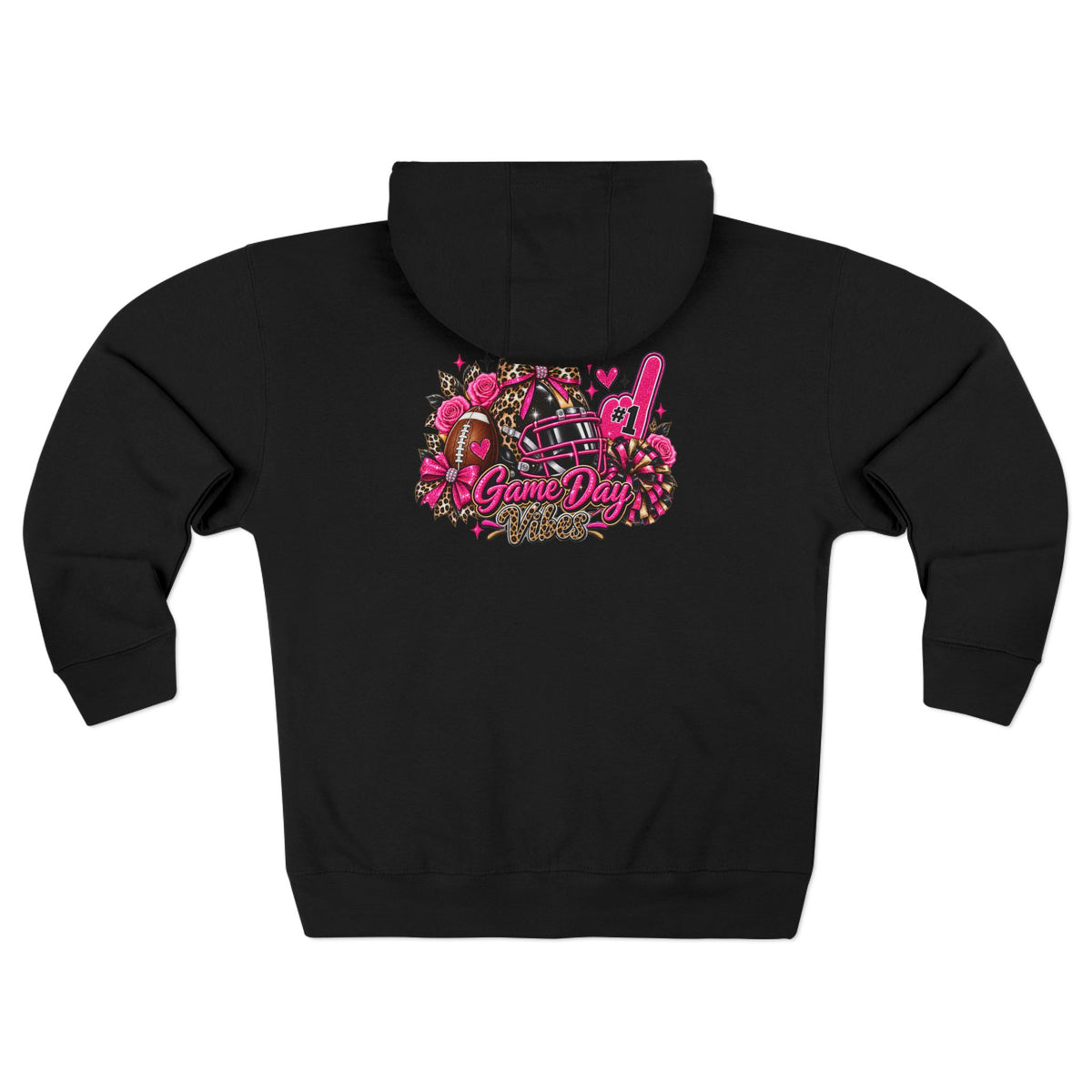 Game Day Pink Football Zip Hoodie