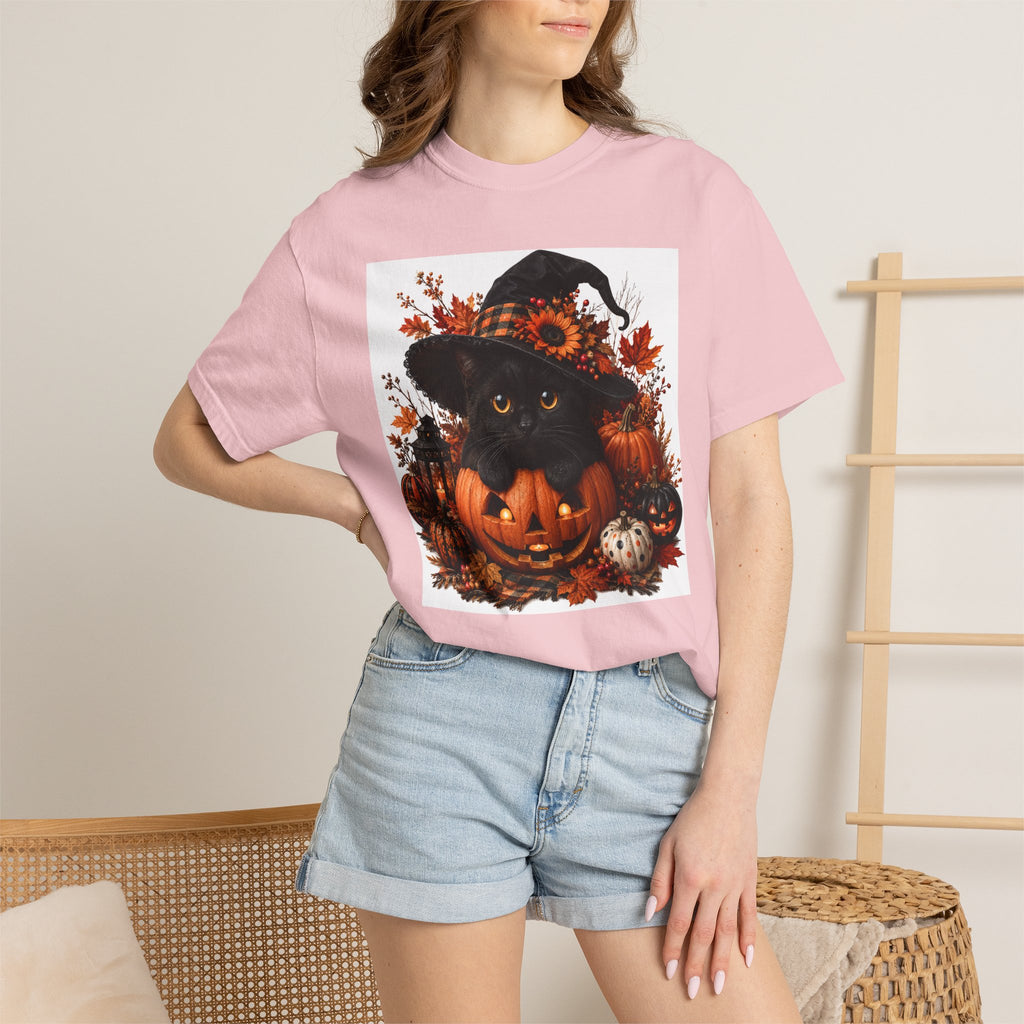 Halloween Black Cat Pumpkin T-Shirt