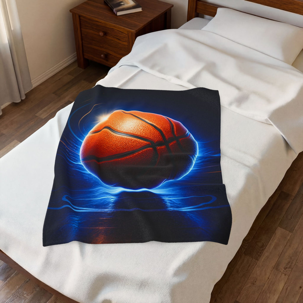 Basketball Glow Velveteen Plush Blanket — Soft Sports Throw for Fans & Players