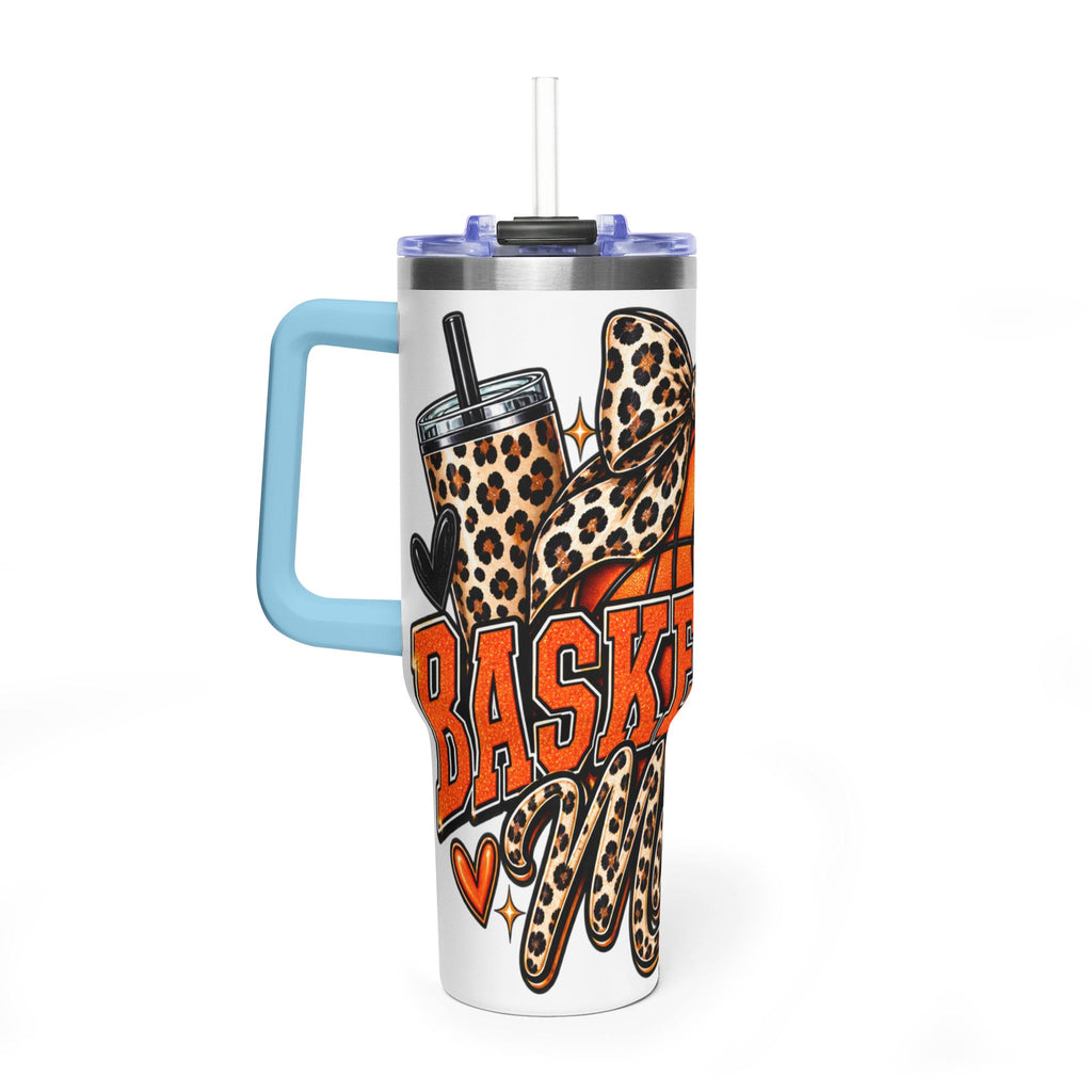 Basketball Mom Leopard Bow 40oz Vacuum Tumbler