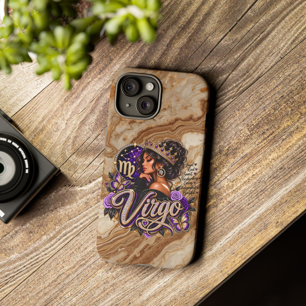 Virgo Zodiac Phone Case — Elegant Marble Astrological Design