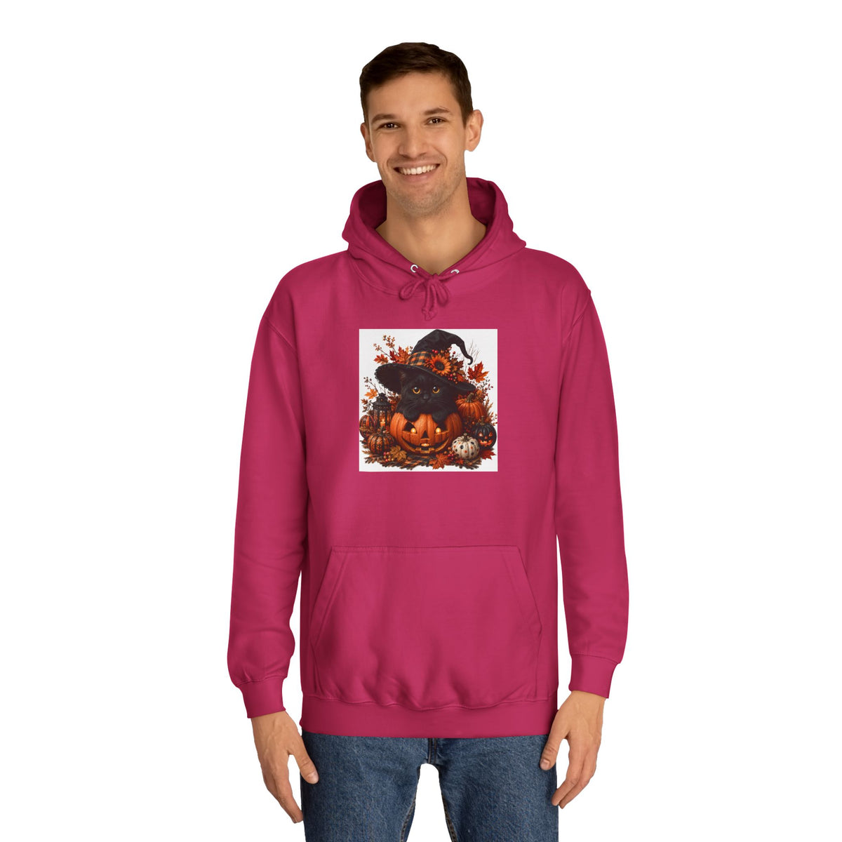 Halloween Pumpkin Witch Hoodie — Cute Spooky Fall College Sweatshirt