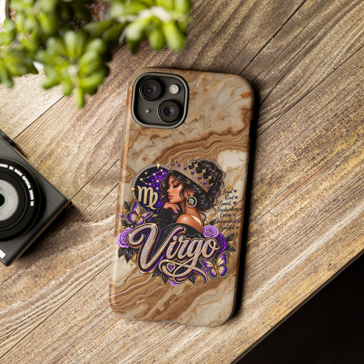 Virgo Zodiac Phone Case — Elegant Marble Astrological Design