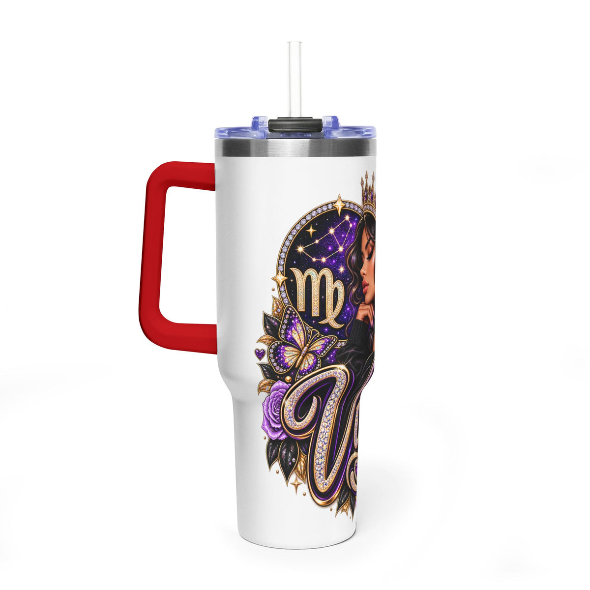 Virgo Zodiac 40oz Thermal Tumbler - Queen Virgo Astrology Travel Mug