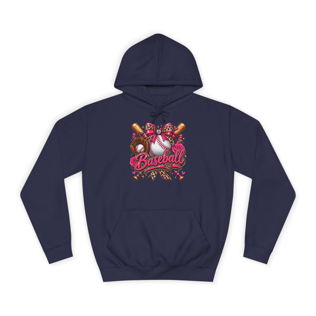 Baseball Heart Graphic Hoodie – Pink Softball/Baseball Team Pullover