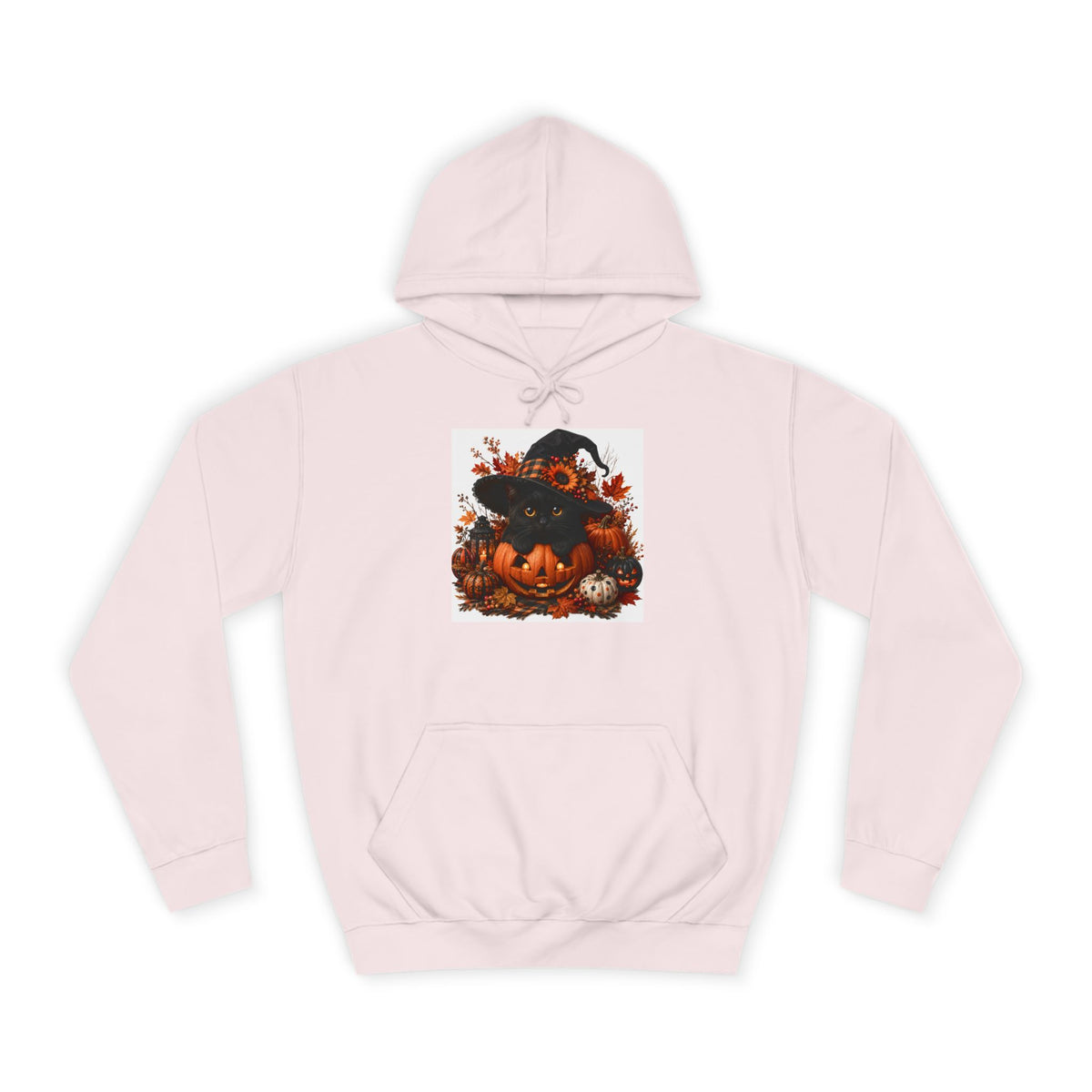 Halloween Pumpkin Witch Hoodie — Cute Spooky Fall College Sweatshirt