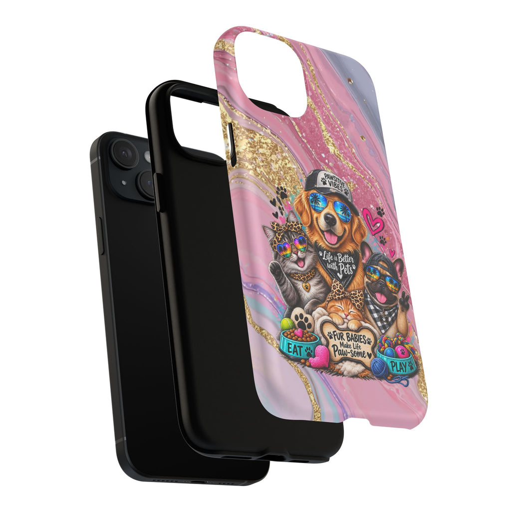 Tough Magnetic Case — Colorful ‘Life Is Better With Pets’ Dog & Cat Phone Cover