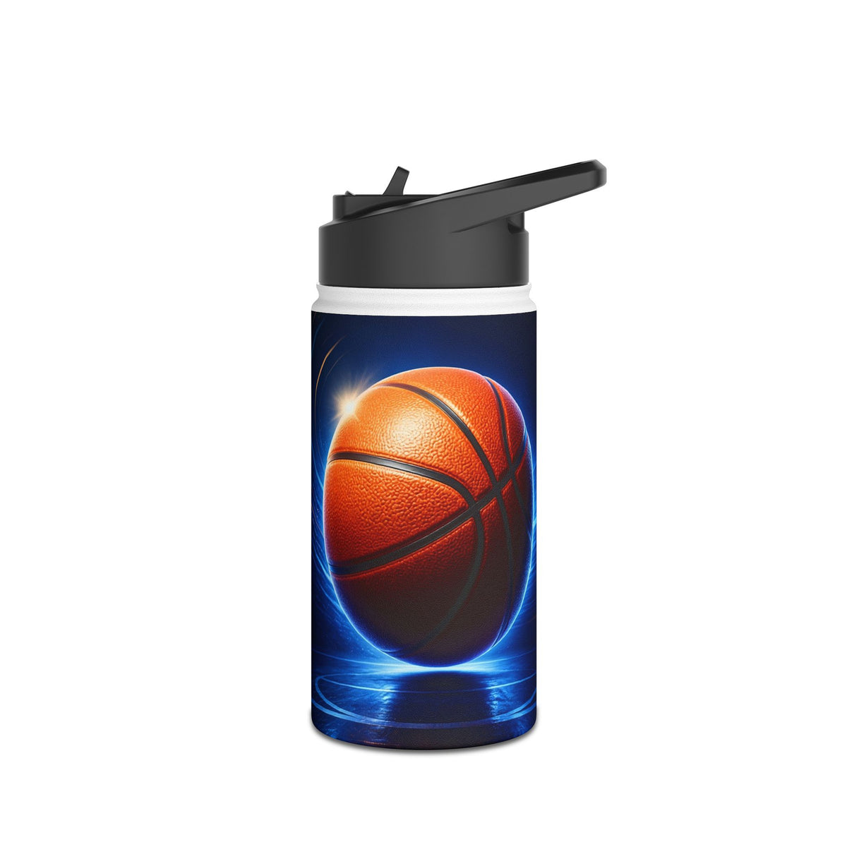 Basketball Stainless Steel Water Bottle — Electric Court Design