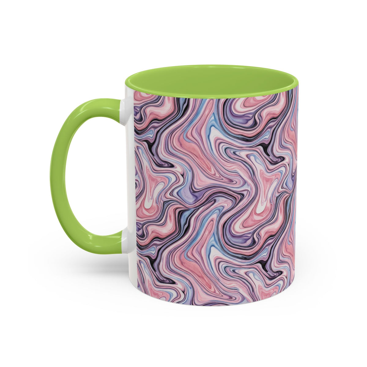 Pink Marble Swirl Accent Coffee Mug – 11/15oz