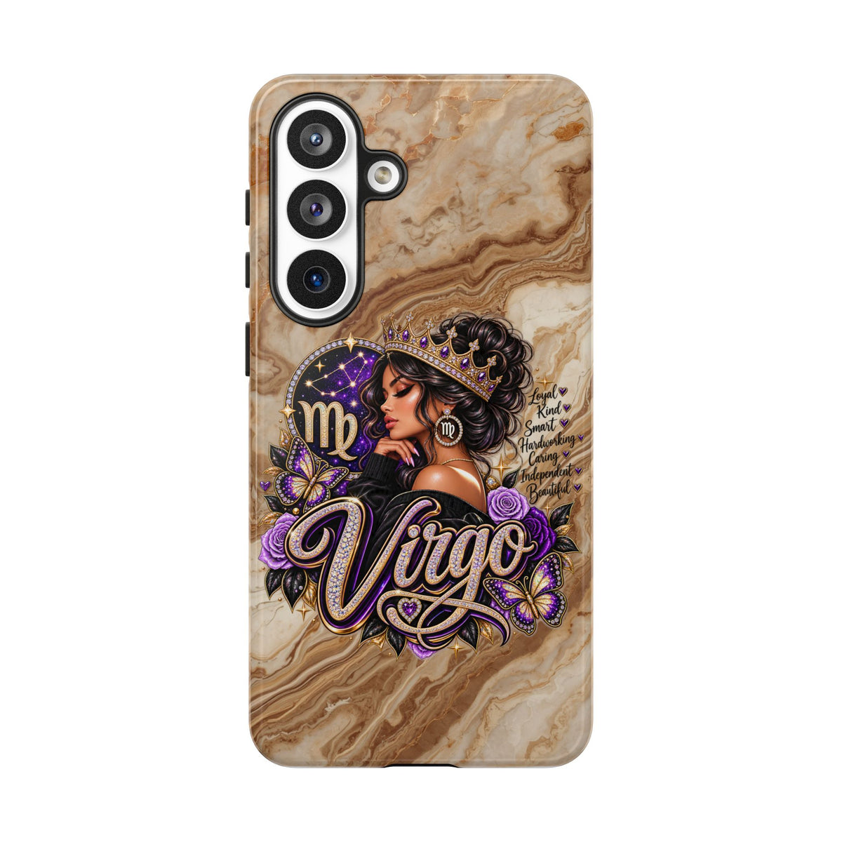 Virgo Zodiac Phone Case — Elegant Marble Astrological Design
