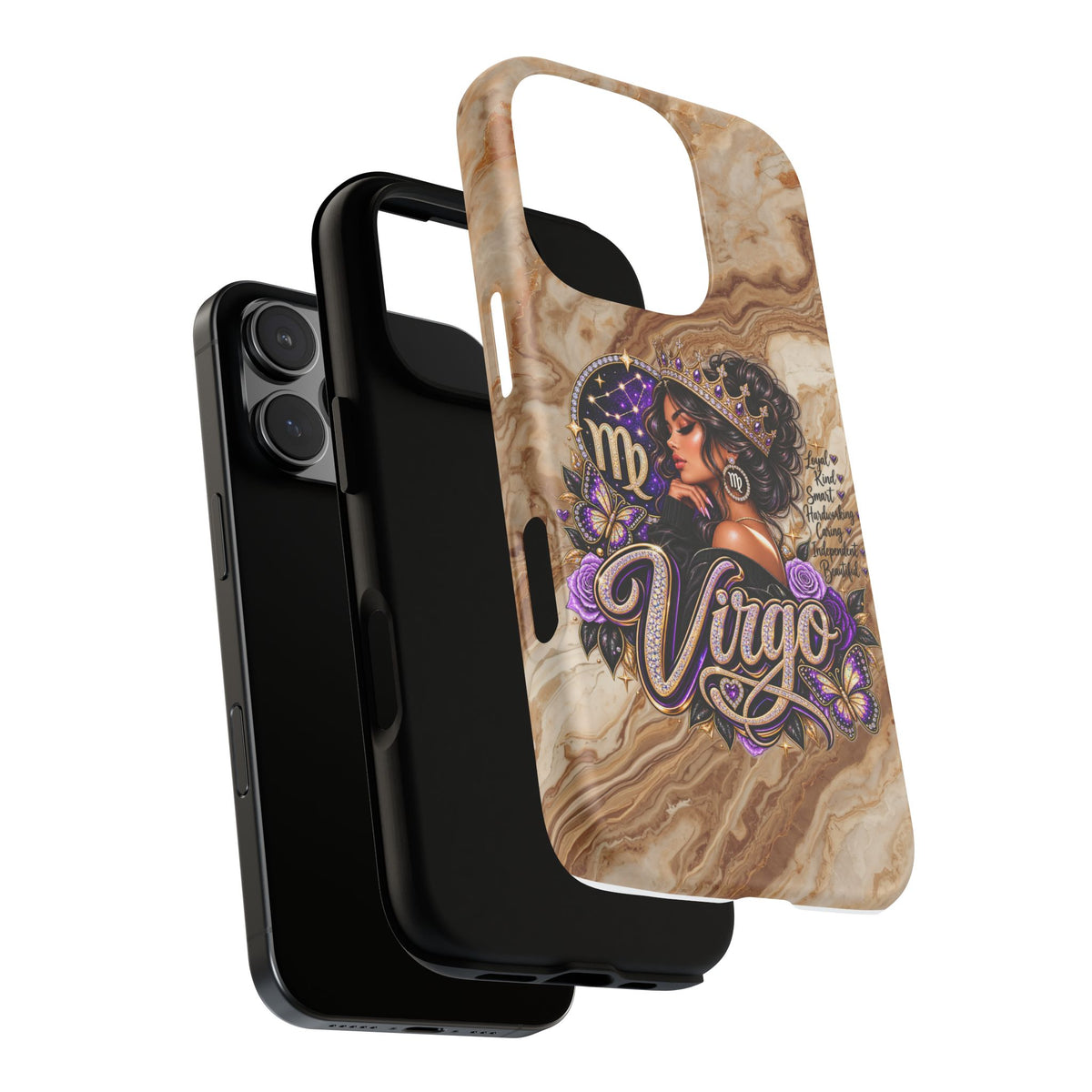 Virgo Zodiac Phone Case — Elegant Marble Astrological Design