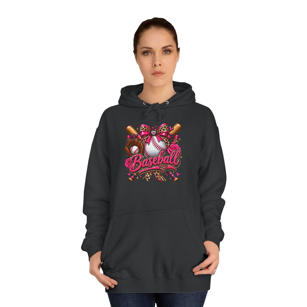 Baseball Heart Graphic Hoodie – Pink Softball/Baseball Team Pullover