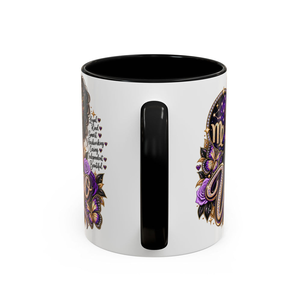 Virgo Zodiac Accent Coffee Mug — Purple Crowned Virgo Astrology Gift (11/15oz)