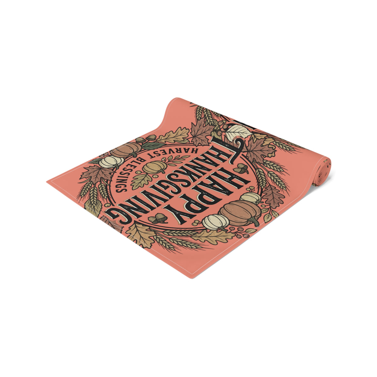 Thanksgiving Table Runner - 'Happy Thanksgiving' Fall Harvest Pumpkin Design