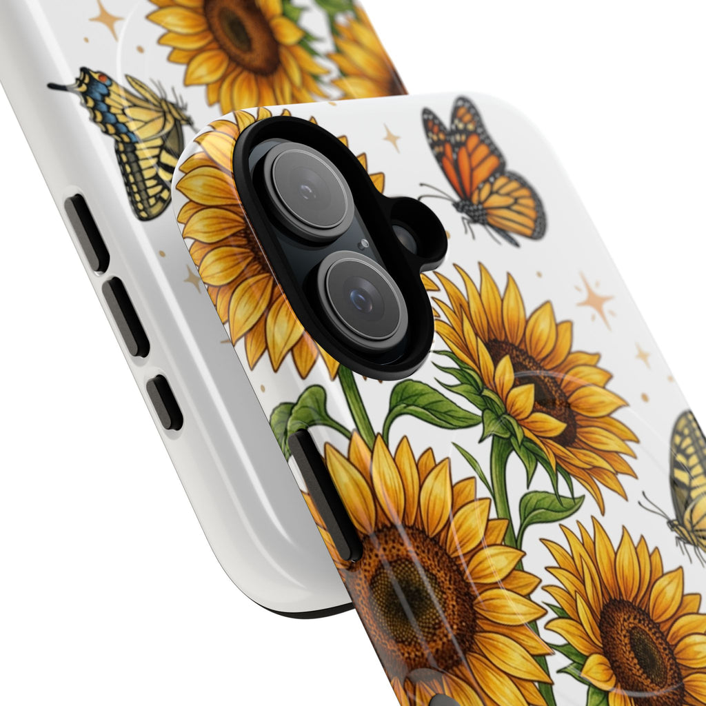 Sunflower & Butterflies Tough Magnetic Phone Case