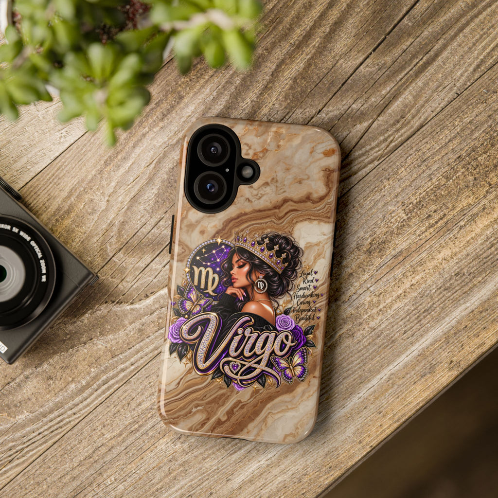 Virgo Zodiac Phone Case — Elegant Marble Astrological Design