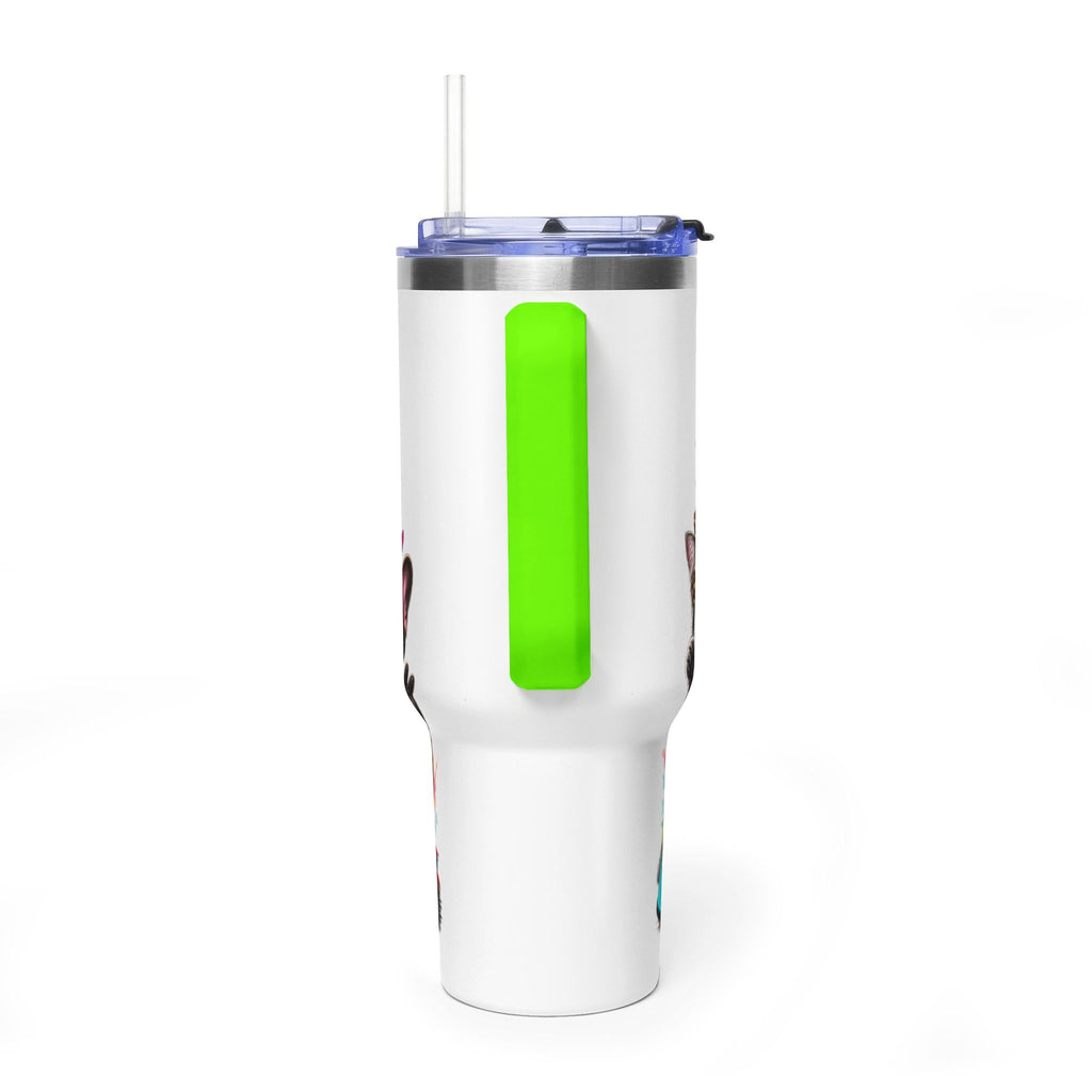 40oz Vacuum Tumbler — "Life is Better with Pets" Colorful Dog & Cat Travel Mug