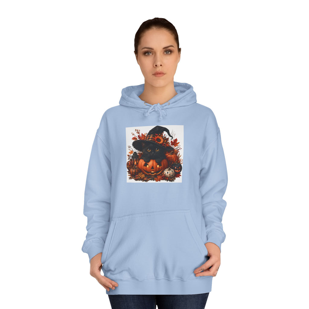 Halloween Pumpkin Witch Hoodie — Cute Spooky Fall College Sweatshirt
