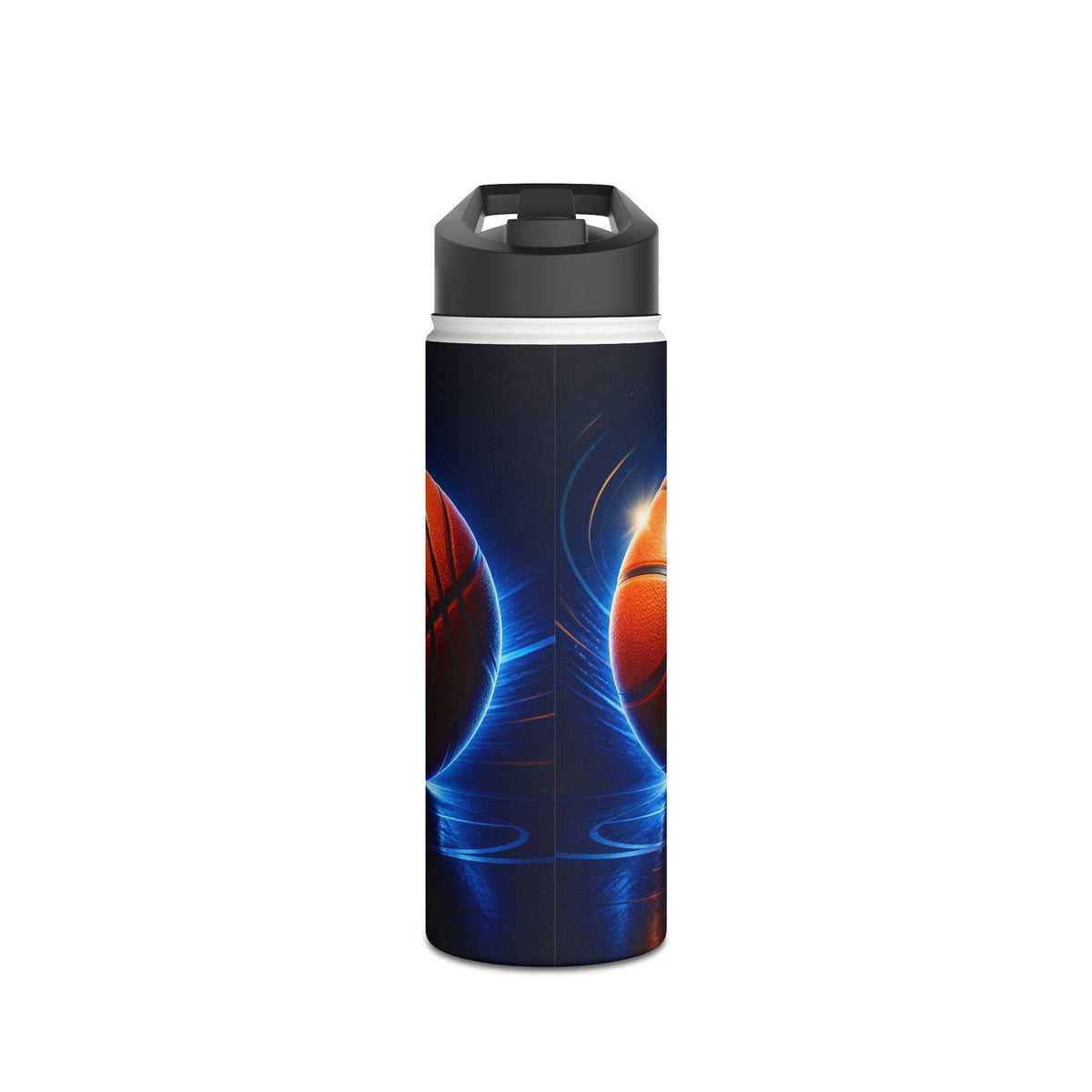 Basketball Stainless Steel Water Bottle — Electric Court Design