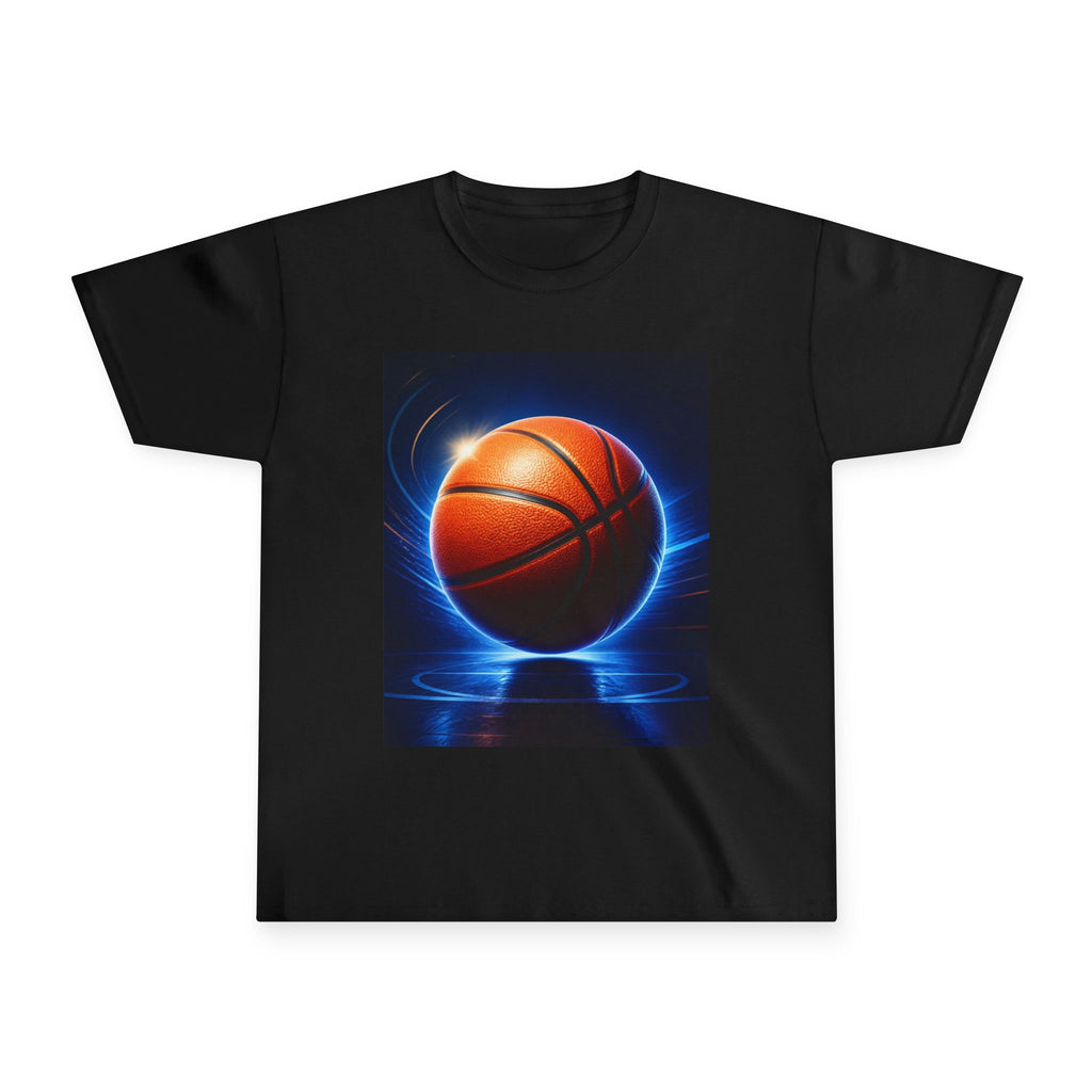 Youth Basketball T‑Shirt – Glowing Hoop Graphic Tee