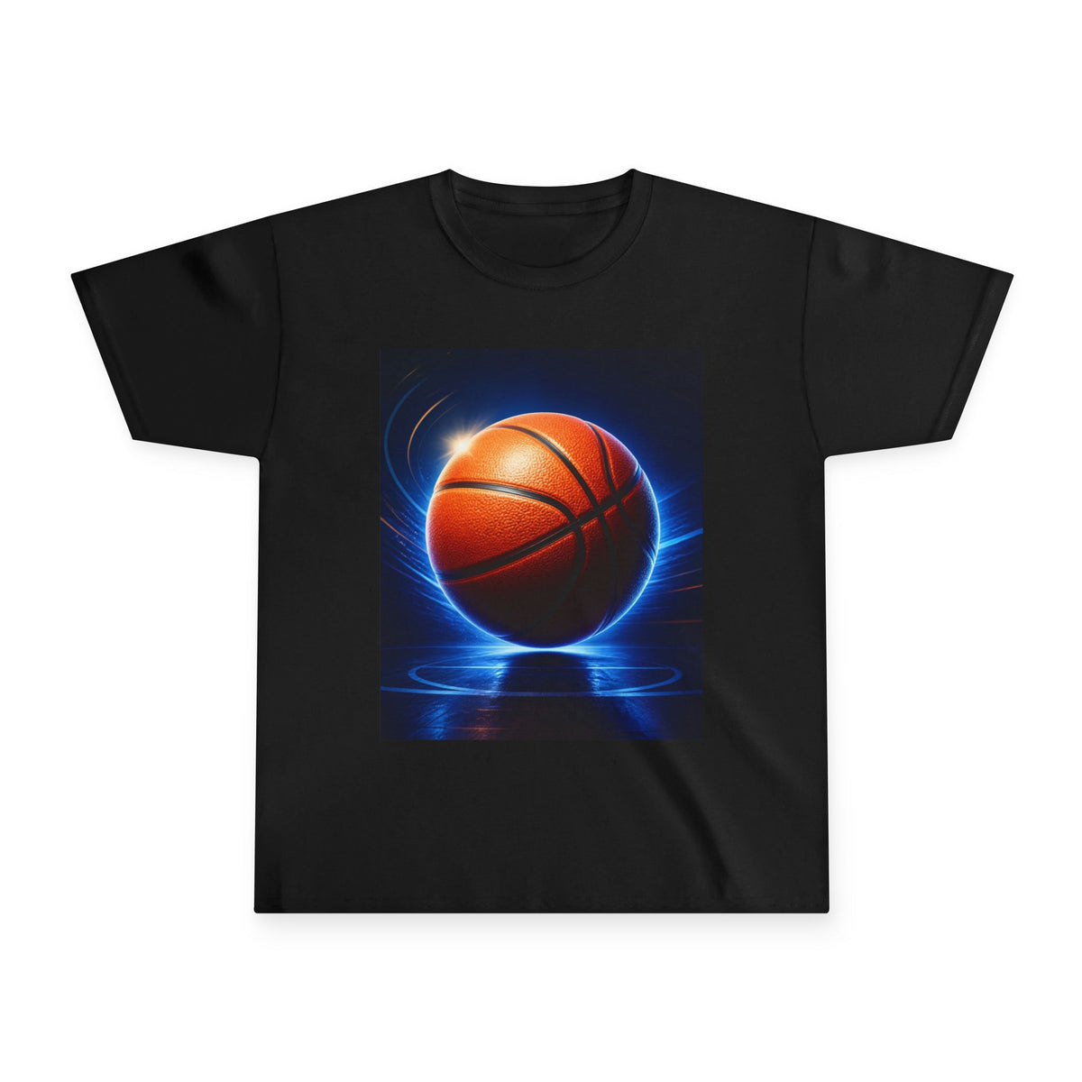 Youth Basketball T‑Shirt – Glowing Hoop Graphic Tee