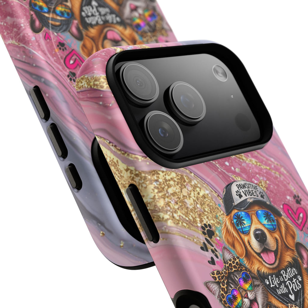 Tough Magnetic Case — Colorful ‘Life Is Better With Pets’ Dog & Cat Phone Cover