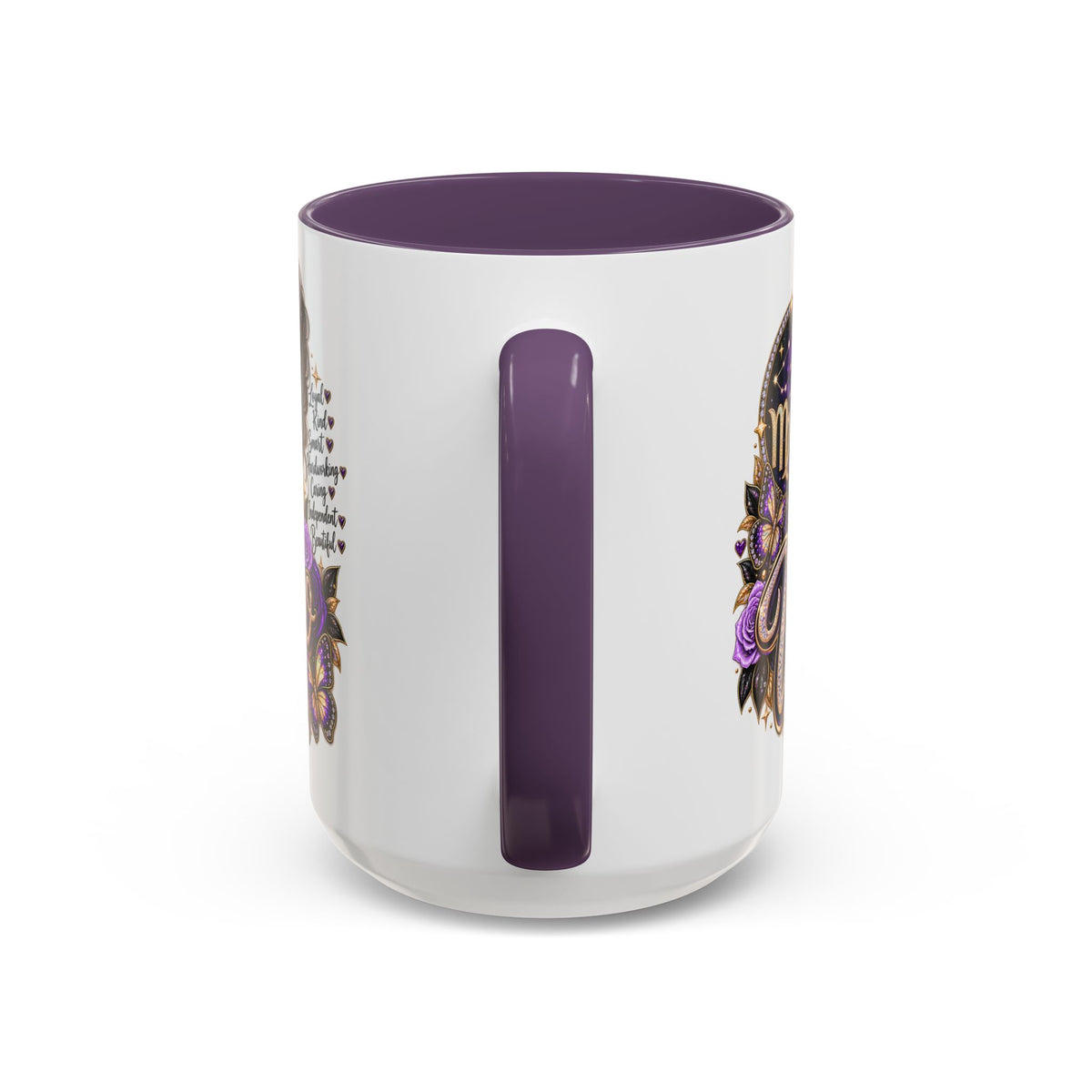 Virgo Zodiac Accent Coffee Mug — Purple Crowned Virgo Astrology Gift (11/15oz)
