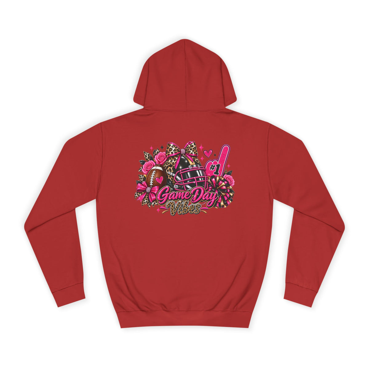 Game Day Cheer Hoodie — Pink Football Floral Design