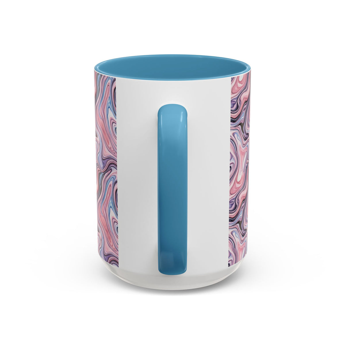 Pink Marble Swirl Accent Coffee Mug – 11/15oz