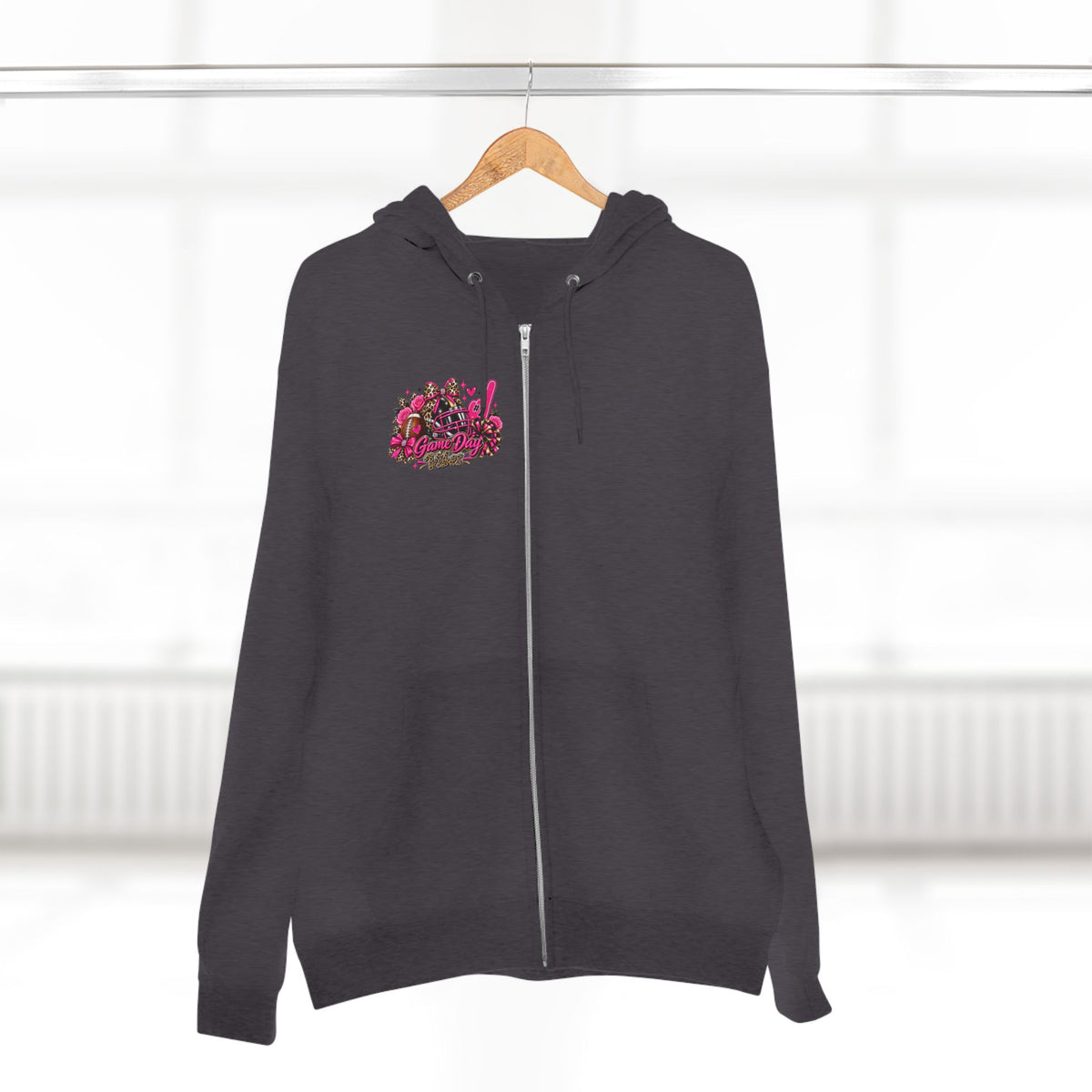 Game Day Pink Football Zip Hoodie