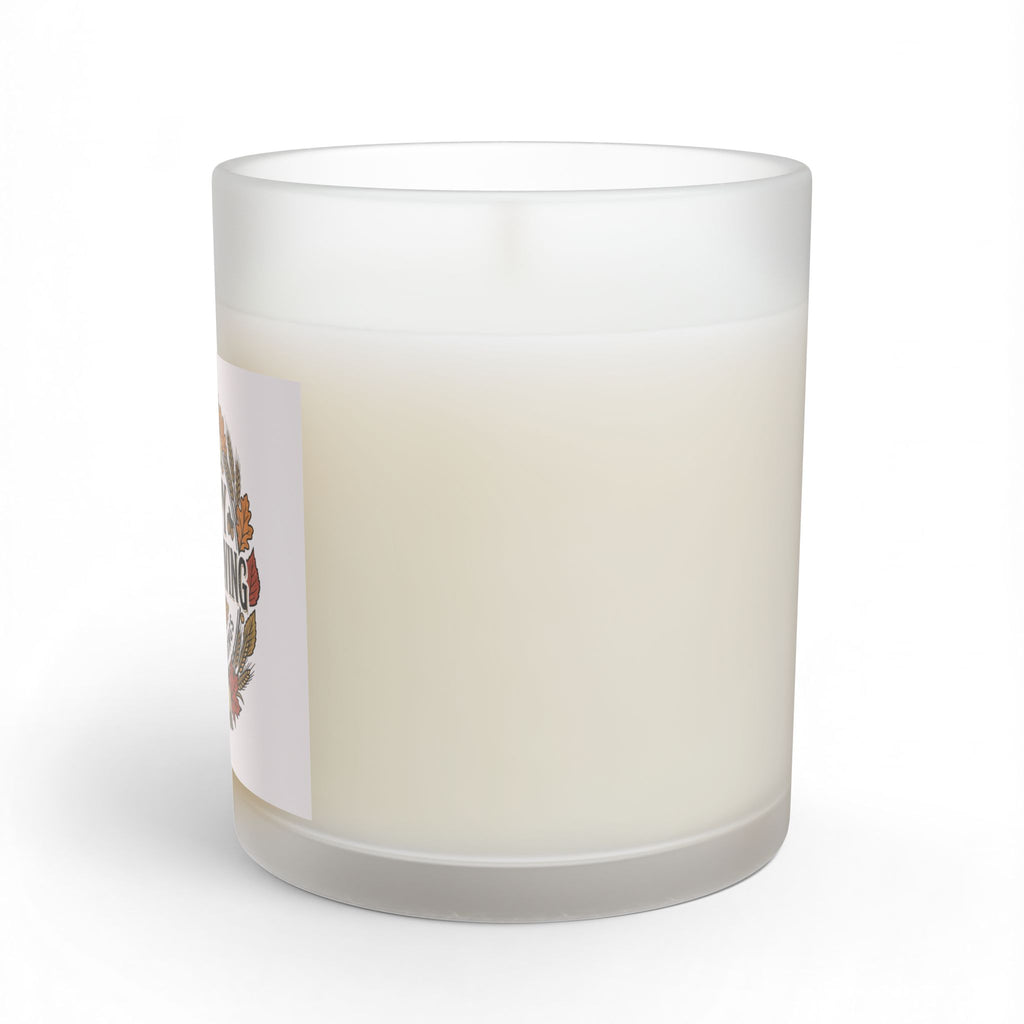 Thanksgiving Glass Candle — "Happy Thanksgiving" Harvest Blessings 11oz