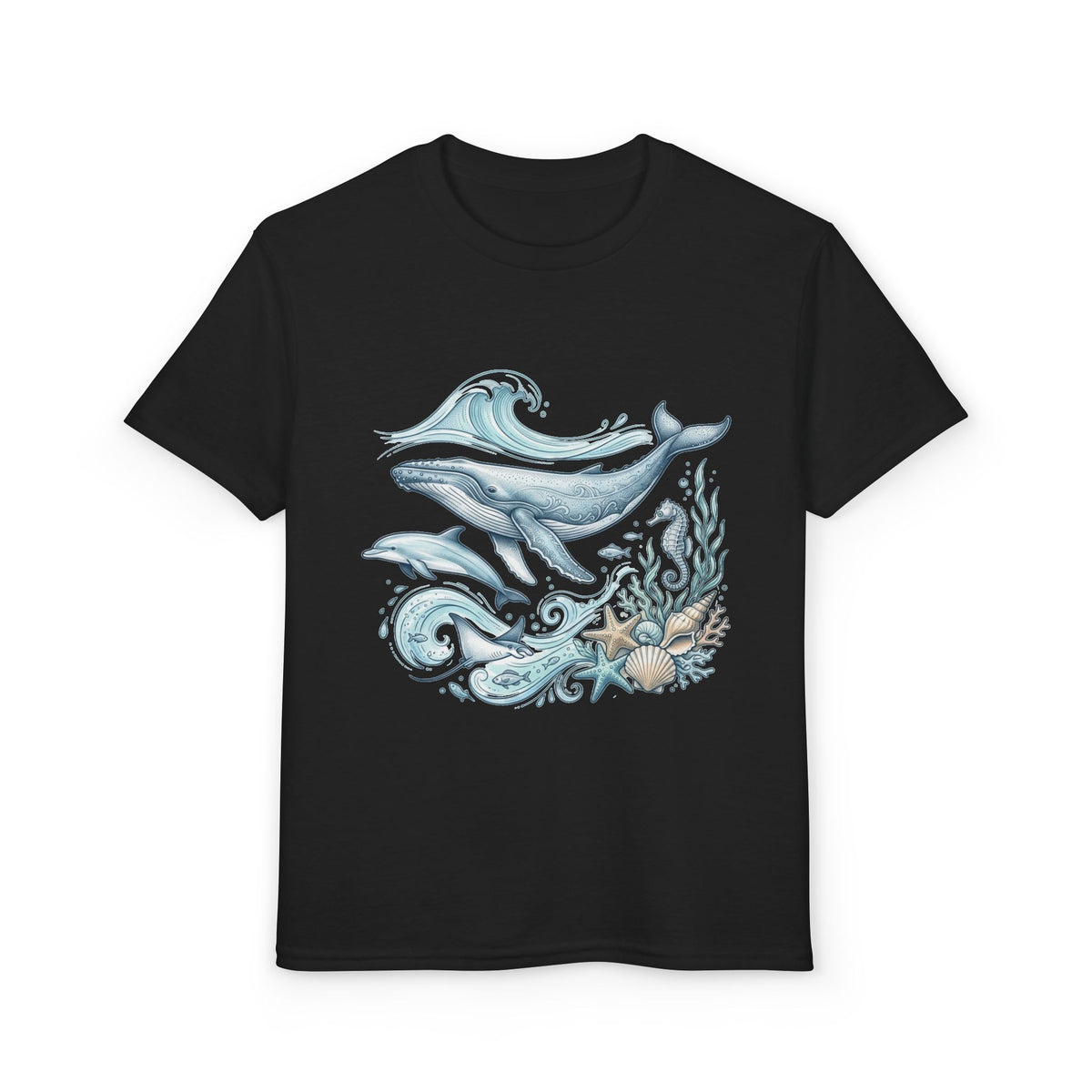 Kids' Ocean Whale Tees – Watercolor Whale & Sea Life Youth T‑Shirt