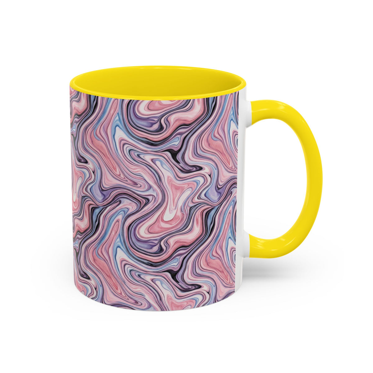 Pink Marble Swirl Accent Coffee Mug – 11/15oz