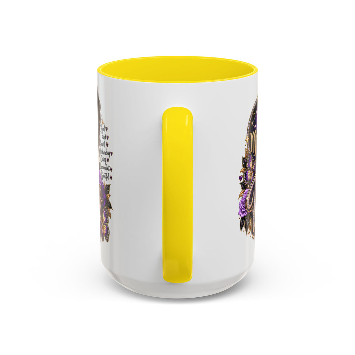 Virgo Zodiac Accent Coffee Mug — Purple Crowned Virgo Astrology Gift (11/15oz)