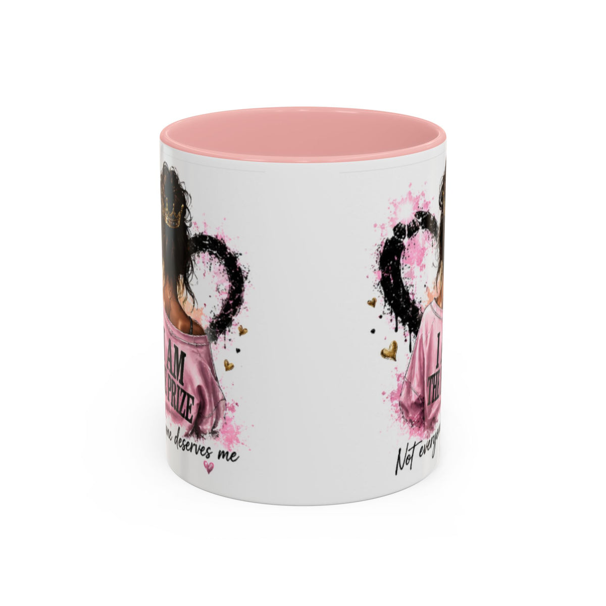 Accent Coffee Mug — "I Am The Prize" Floral Heart Design (11/15oz)