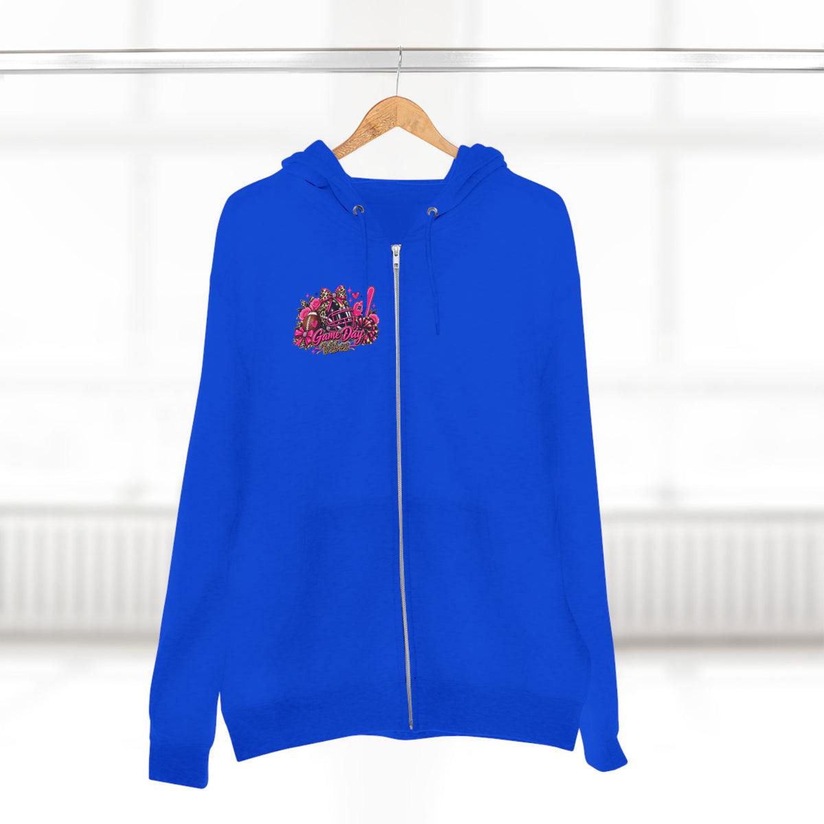 Game Day Pink Football Zip Hoodie