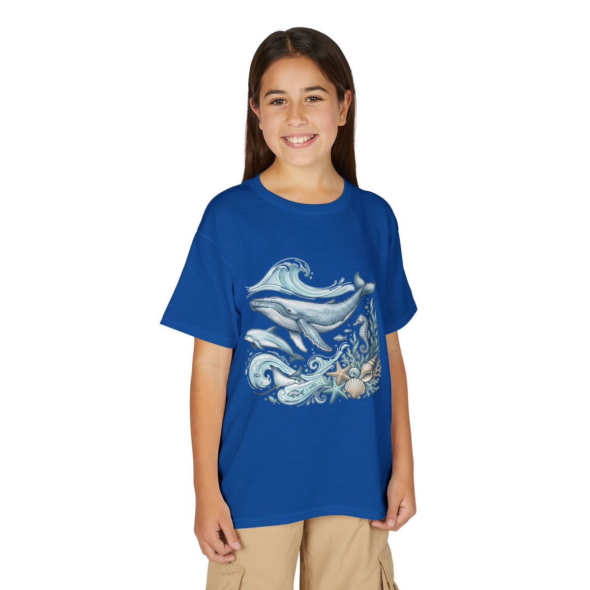 Kids' Ocean Whale Tees – Watercolor Whale & Sea Life Youth T‑Shirt