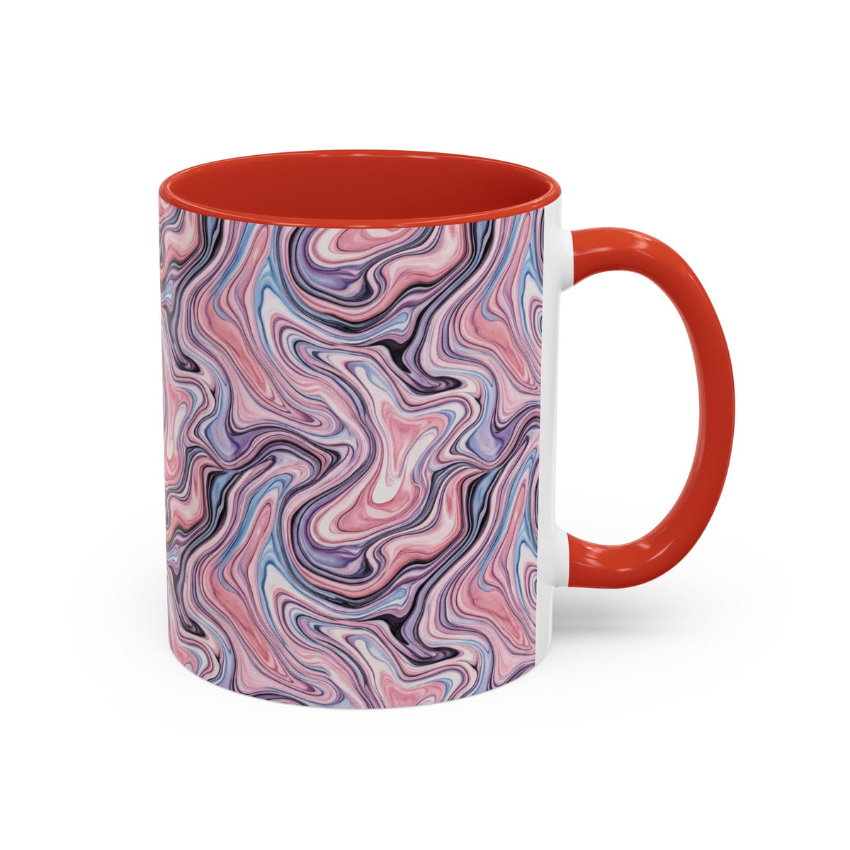 Pink Marble Swirl Accent Coffee Mug – 11/15oz