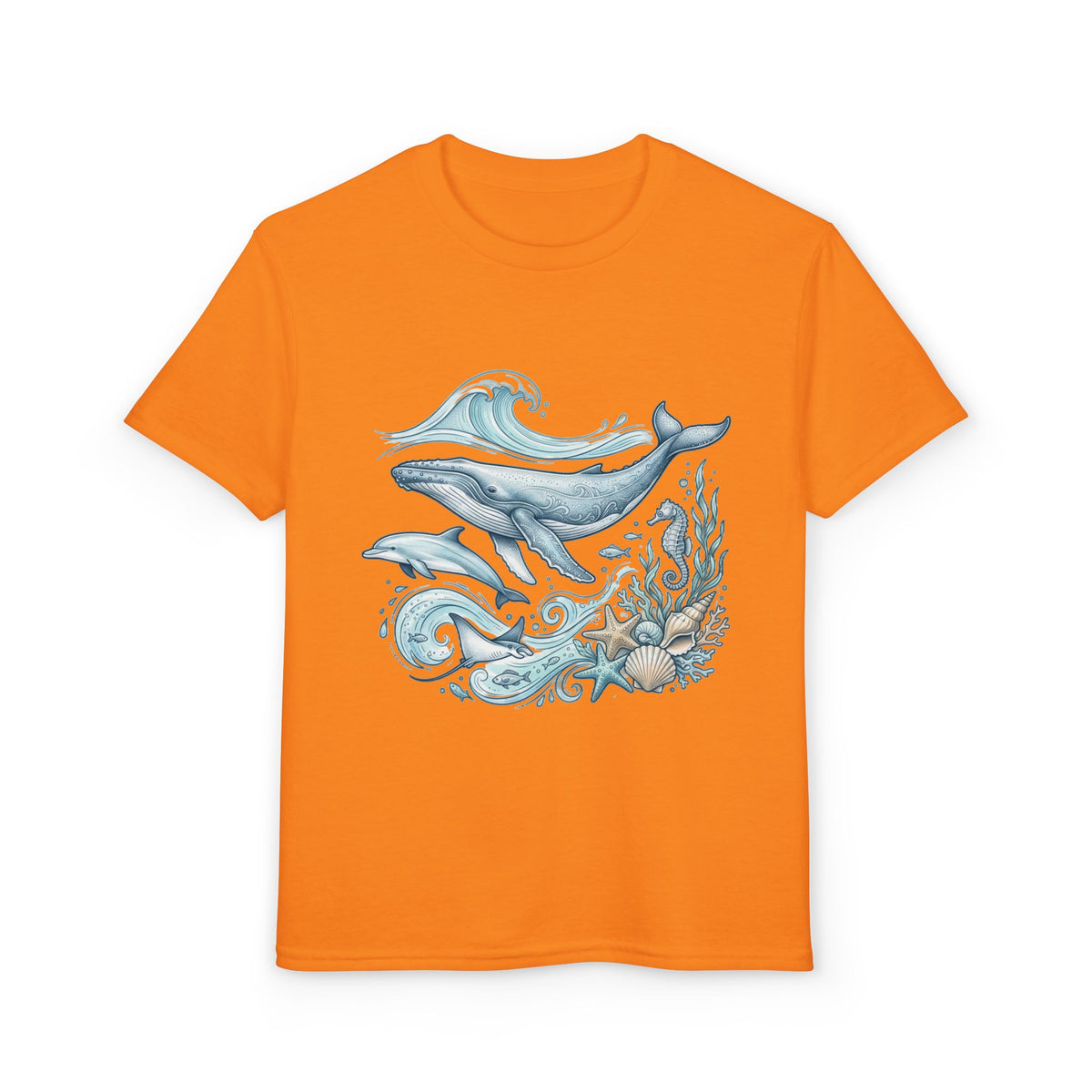 Kids' Ocean Whale Tees – Watercolor Whale & Sea Life Youth T‑Shirt