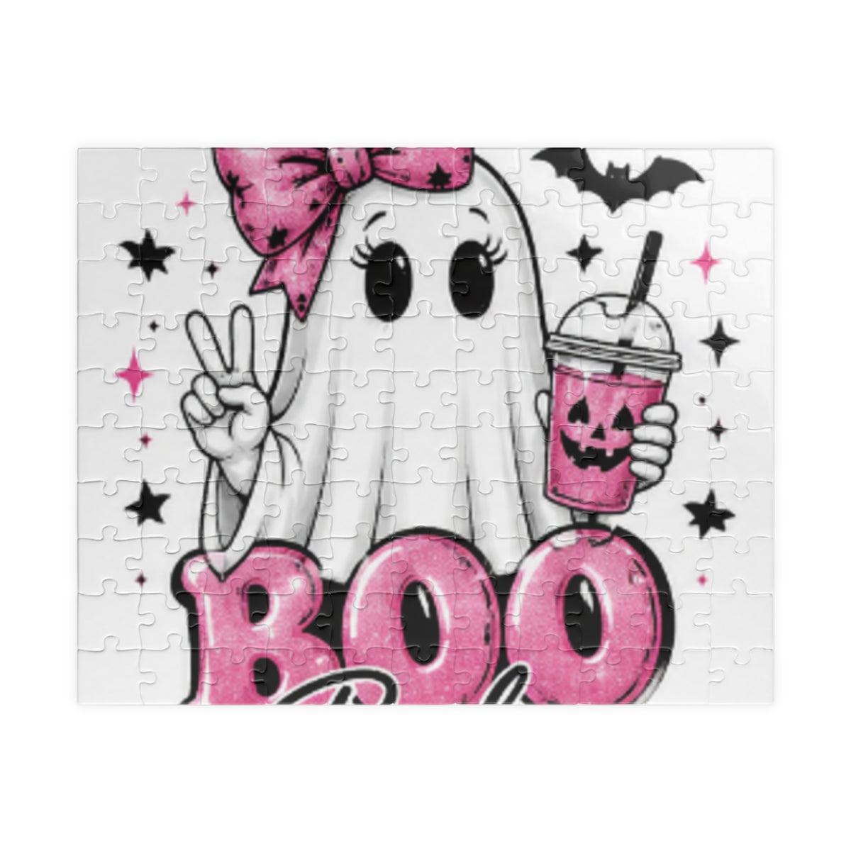 Boo Babes Halloween Puzzle — Cute Ghost with Pink Bow (110–1014 pcs)