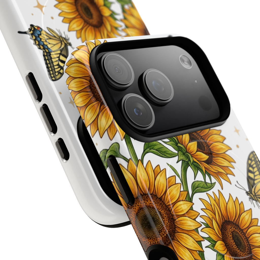 Sunflower & Butterflies Tough Magnetic Phone Case
