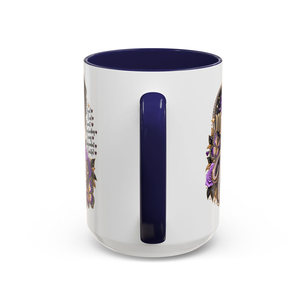 Virgo Zodiac Accent Coffee Mug — Purple Crowned Virgo Astrology Gift (11/15oz)