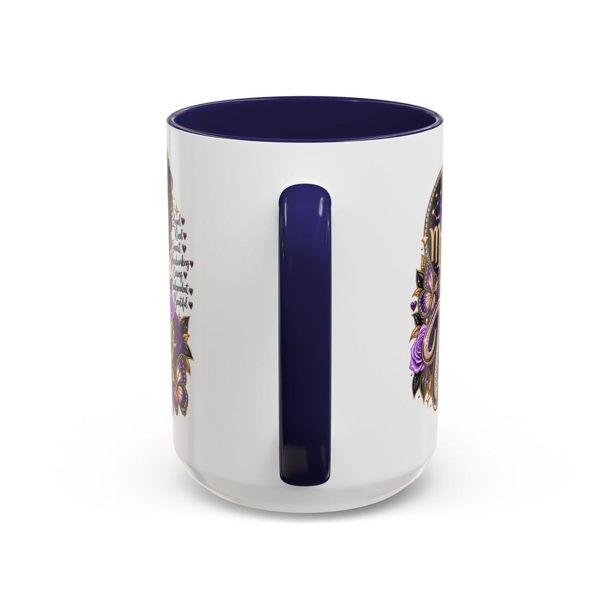 Virgo Zodiac Accent Coffee Mug — Purple Crowned Virgo Astrology Gift (11/15oz)