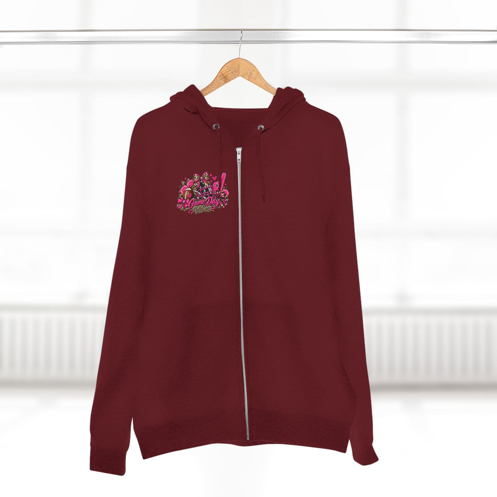 Game Day Pink Football Zip Hoodie