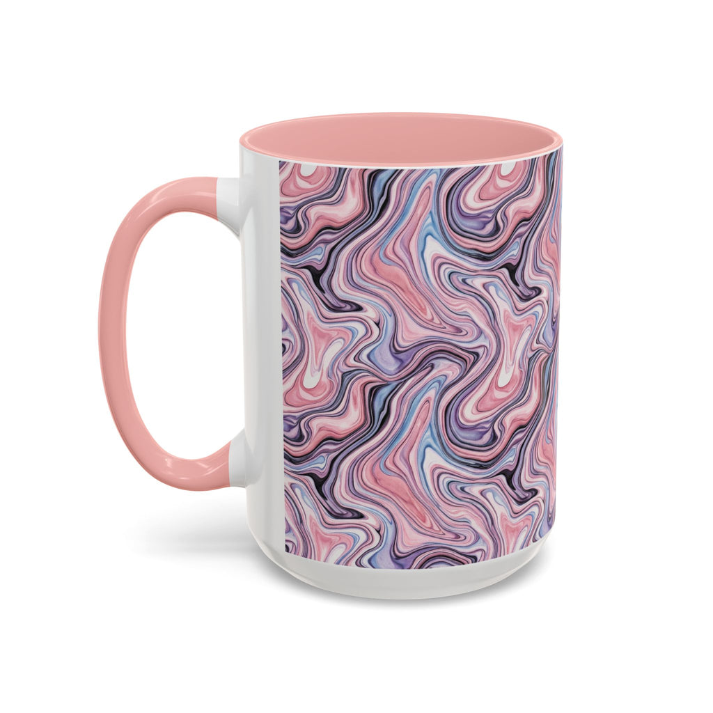 Pink Marble Swirl Accent Coffee Mug – 11/15oz