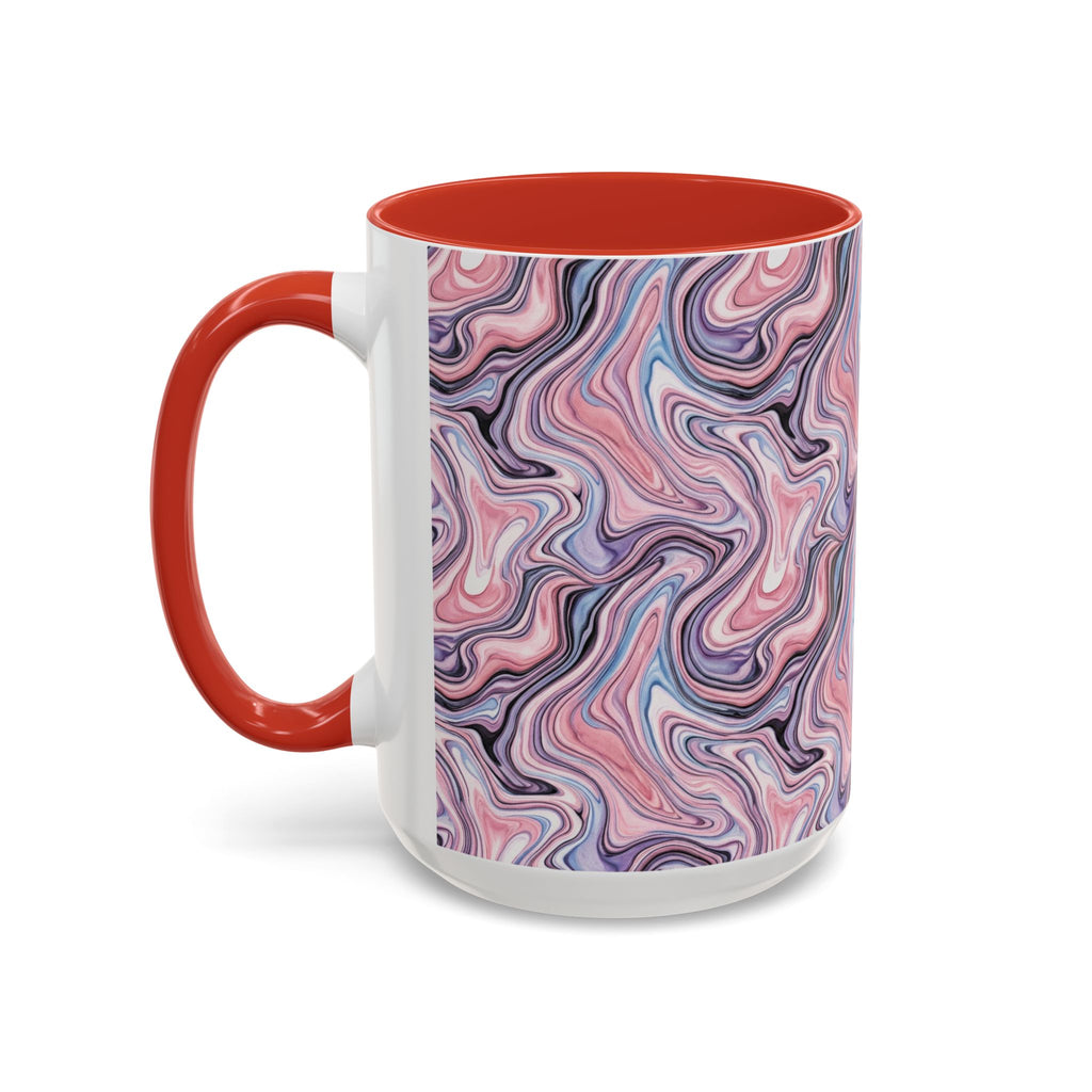 Pink Marble Swirl Accent Coffee Mug – 11/15oz