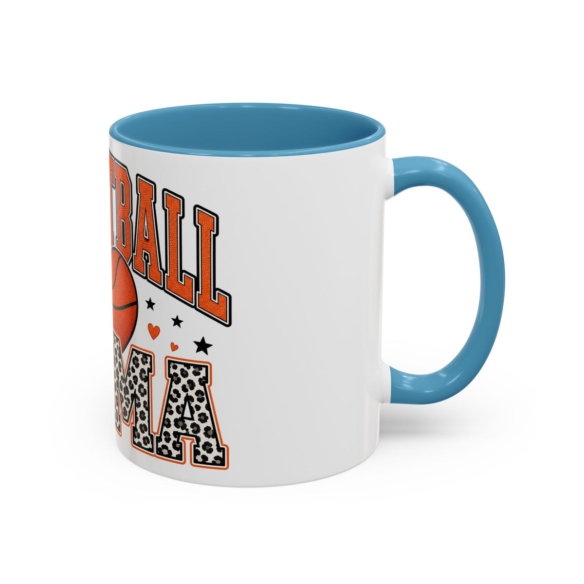 Basketball Mama Accent Coffee Mug – Leopard Print Hoop Mom Gift (11/15oz)