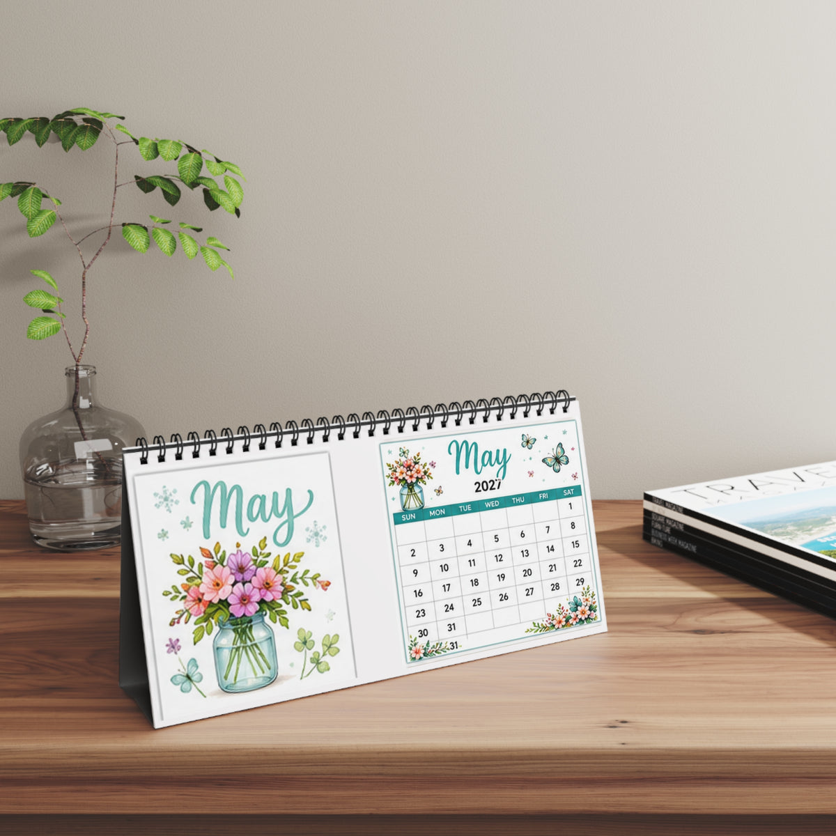 Teacher 2027 Desktop Calendar — "Teaching Is a Work of Heart" Inspirational Teacher Gift