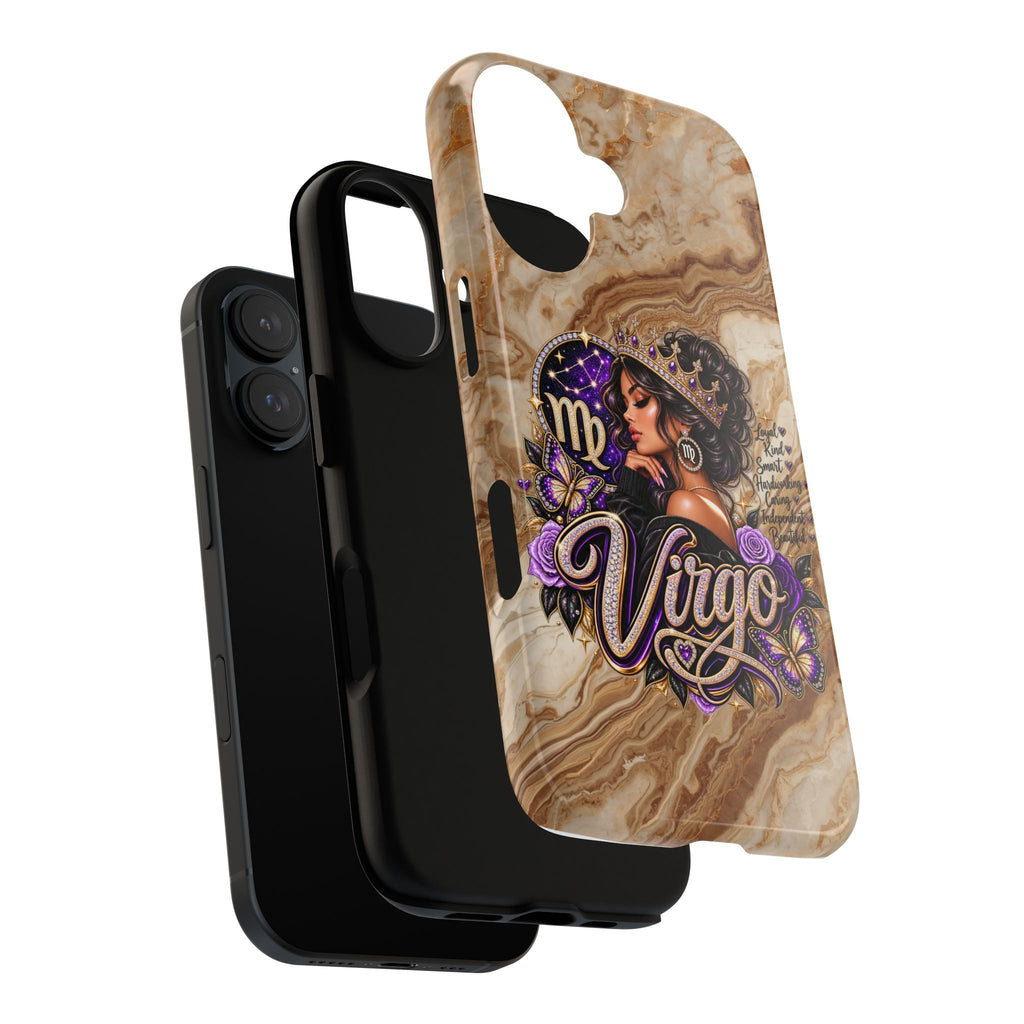 Virgo Zodiac Phone Case — Elegant Marble Astrological Design